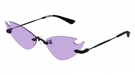 McQ MQ0222S-004 64 Sunglass BLACK-BLACK-VIOLET