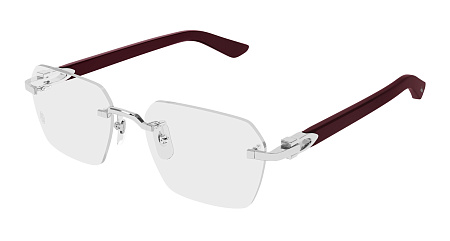 Cartier CT0623O-002 54 Optical Frame SILVER-BURGUNDY-TRANSPARENT Cartier CT0623O-002 54 Optical Frame SILVER-BURGUNDY-TRANSPARENT