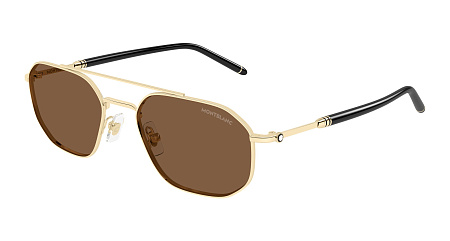 Montblanc MB0481S-002 55 Sunglass GOLD-BLACK-BROWN Montblanc MB0481S-002 55 Sunglass GOLD-BLACK-BROWN