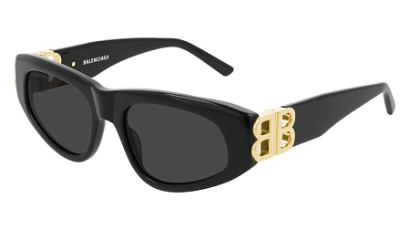 Balenciaga BB0095S-001 53 Sunglass BLACK-GOLD-GREY