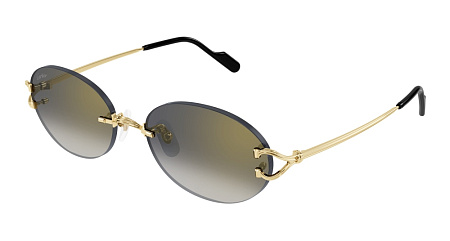 Cartier CT0551S-001 55 Sunglass GOLD-GOLD-GREY Cartier CT0551S-001 55 Sunglass GOLD-GOLD-GREY