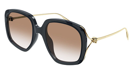 Alexander McQueen AM0374S-003 54 Sunglass GREY-GOLD-BROWN