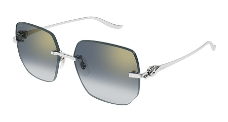 Cartier CT0549S-003 57 Sunglass SILVER-SILVER-BLUE