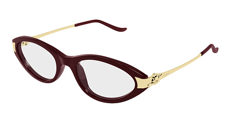 Cartier CT0633O-003 52 Optical Frame BURGUNDY-GOLD-TRANSPARENT Cartier CT0633O-003 52 Optical Frame BURGUNDY-GOLD-TRANSPARENT