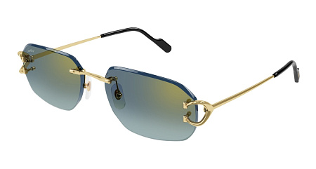 Cartier CT0468S-003 58 Sunglass GOLD-GOLD-GREEN Cartier CT0468S-003 58 Sunglass GOLD-GOLD-GREEN