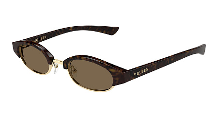 Alexander McQueen AM0534S-002 48 Sunglass HAVANA-HAVANA-BROWN