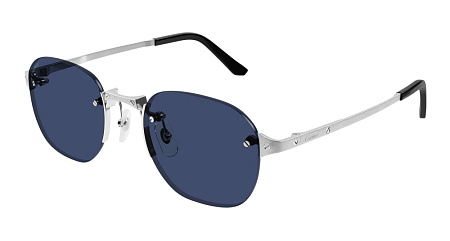 Cartier CT0459S-003 51 Sunglass SILVER-SILVER-BLUE Cartier CT0459S-003 51 Sunglass SILVER-SILVER-BLUE