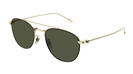 Montblanc MB0211S-008 55 Sunglass GOLD-GOLD-GREEN Montblanc MB0211S-008 55 Sunglass GOLD-GOLD-GREEN