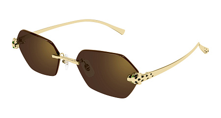 Cartier CT0636S-002 55 Sunglass GOLD-GOLD-BROWN Cartier CT0636S-002 55 Sunglass GOLD-GOLD-BROWN