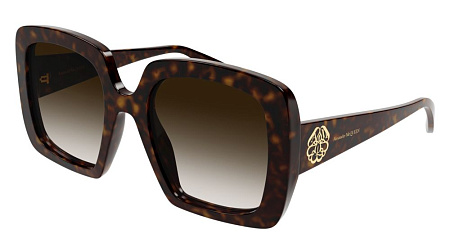 Alexander McQueen AM0378S-002 54 Sunglass HAVANA-HAVANA-BROWN