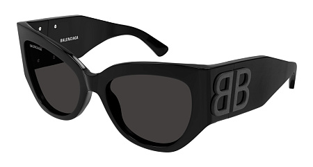 Balenciaga BB0322S-001 55 Sunglass BLACK-BLACK-GREY Balenciaga BB0322S-001 55 Sunglass BLACK-BLACK-GREY