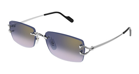 Cartier CT0550S-003 56 Sunglass SILVER-SILVER-BLUE Cartier CT0550S-003 56 Sunglass SILVER-SILVER-BLUE