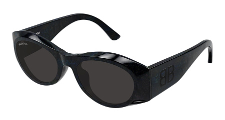 Balenciaga BB0396SK-003 55 Sunglass BLACK-BLACK-GREY