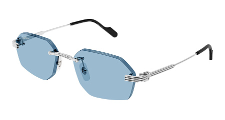 Cartier CT0616S-005 54 Sunglass SILVER-SILVER-LIGHT BLUE Cartier CT0616S-005 54 Sunglass SILVER-SILVER-LIGHT BLUE