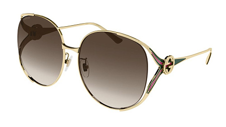 Gucci GG0225S-007 63 Sunglass GOLD-GOLD-BROWN Gucci GG0225S-007 63 Sunglass GOLD-GOLD-BROWN