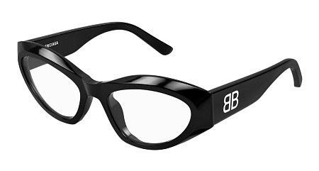 Balenciaga BB0400O-001 55 Optical Frame BLACK-BLACK-TRANSPARENT