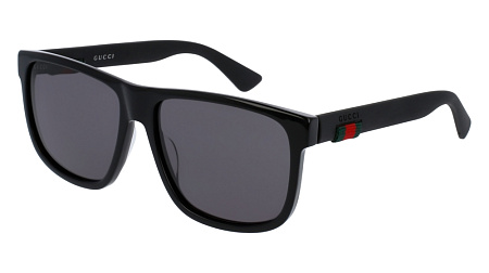 Gucci GG0010S-001 58 Sunglass BLACK-BLACK-GREY Gucci GG0010S-001 58 Sunglass BLACK-BLACK-GREY