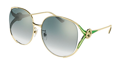Gucci GG0225S-006 63 Sunglass GOLD-GOLD-GREEN Gucci GG0225S-006 63 Sunglass GOLD-GOLD-GREEN