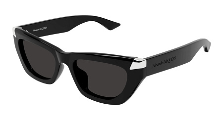 Alexander McQueen AM0440SA-001 53 Sunglass BLACK-BLACK-GREY