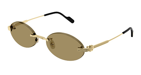 Cartier CT0615S-007 55 Sunglass GOLD-GOLD-BROWN Cartier CT0615S-007 55 Sunglass GOLD-GOLD-BROWN