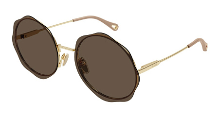Chloe CH0202S-004 61 Sunglass GOLD-GOLD-BROWN Chloe CH0202S-004 61 Sunglass GOLD-GOLD-BROWN