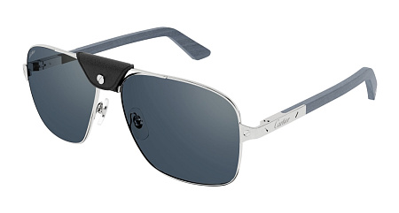 Cartier CT0389S-004 61 Sunglass SILVER-BLUE-BLUE