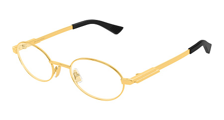 Bottega Veneta BV1470S-005 52 Sunglass GOLD-GOLD-TRANSPARENT