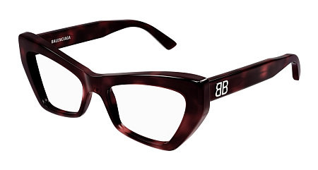 Balenciaga BB0296O-002 53 Optical Frame HAVANA-HAVANA-TRANSPARENT