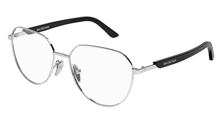 Balenciaga BB0249O-001 55 Optical Frame SILVER-BLACK-TRANSPARENT