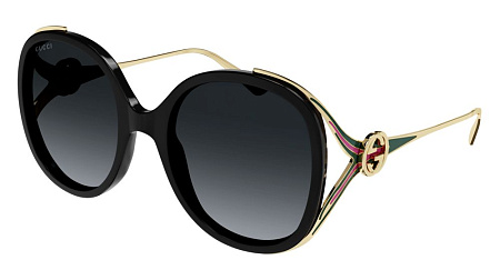 Gucci GG0226S-007 56 Sunglass BLACK-GOLD-GREY Gucci GG0226S-007 56 Sunglass BLACK-GOLD-GREY