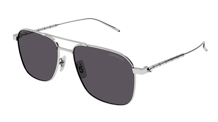 Montblanc MB0214S-005 60 Sunglass SILVER-SILVER-SMOKE Montblanc MB0214S-005 60 Sunglass SILVER-SILVER-SMOKE