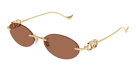 Valentino VG0032S-002 53 Sunglass GOLD-GOLD-BROWN Valentino VG0032S-002 53 Sunglass GOLD-GOLD-BROWN