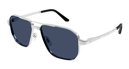 Cartier CT0424S-004 59 Sunglass SILVER-SILVER-BLUE Cartier CT0424S-004 59 Sunglass SILVER-SILVER-BLUE